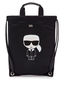 Черный рюкзак с рисунком Karl Lagerfeld