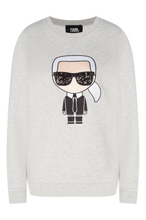 Серый свитшот с крупным логотипом Karl Lagerfeld