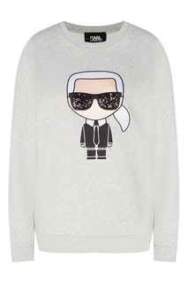 Серый свитшот с крупным логотипом Karl Lagerfeld