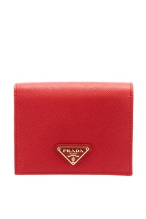 Красный кожаный кошелек Prada