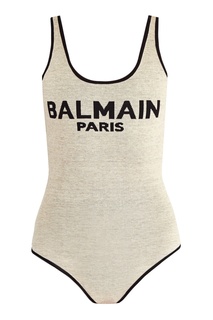 Трикотажное боди с контрастной отделкой Balmain
