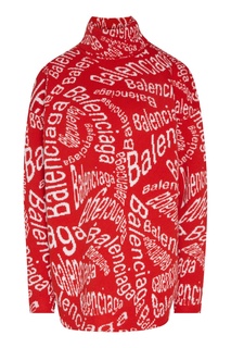 Красный свитер оверсайз Logo Wave Balenciaga