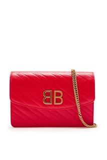 Красная сумка на цепочке BB Wallet Balenciaga