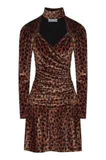 Бархатное платье с леопардовым принтом Attico