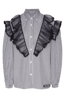 Блуза с прозрачными оборками Miu Miu