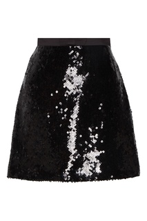 Черная юбка с пайетками Miu Miu