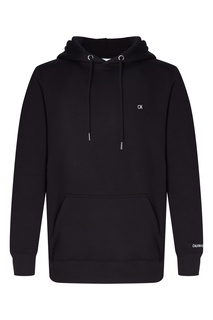 Черное худи с логотипами Calvin Klein