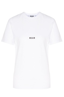 Белая футболка с мини-логотипом Msgm