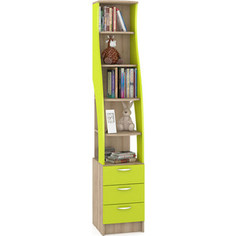 Стеллаж Моби Ника 410 бук песочный/лайм зеленый Mobi