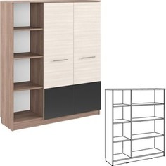 Стеллаж Моби Брайтон 2023 ясень темный/светлый Mobi