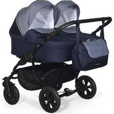 Коляска для двойни Indigo CHARLOTTE 18 DUO Ch 32 (т.синий+джинс)