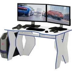 Стол компьютерный Мастер Таунт (белый/синий) МСТ-СКТ-БТ-СН-16