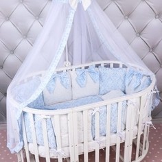 Комплект в кроватку AmaroBaby Premium 18 предметов (6+12 бортиков) ЭЛИТ (бязь, голубой)