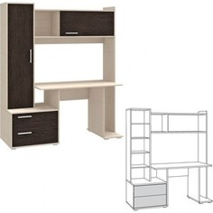 Стол компьютерный Моби Брайтон 2000 дуб паллада/венге магия Mobi