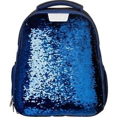 Ранец №1 School Sparkle Blue, ортопед. Спинка, двусторонние паетки
