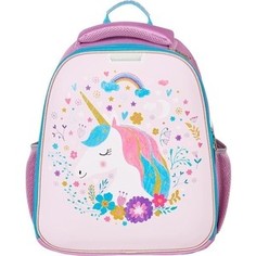 Ранец №1 School Basic Единорог, 2 отд., ортопед. спинка, экокожа