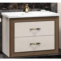 Тумба с раковиной Opadiris Карат 100 белое золото (Z0000006629 + Z0000002959)