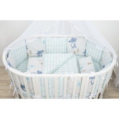 Бортик в кроватку AmaroBaby WB 12 предметов (12 подушек-бортиков) В ЛЕСУ (серый)