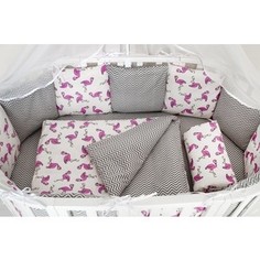 Бортик в кроватку AmaroBaby WB 12 предметов (12 подушек-бортиков) ФЛАМИНГО (малиновый)