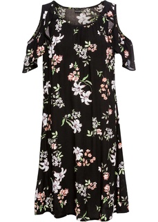 Платье с принтом и вырезами на плечах Bonprix