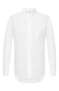 Хлопковая рубашка с воротником button down Alexander McQueen