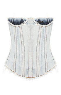 Джинсовый корсет Balmain