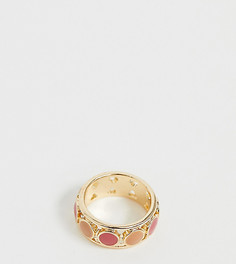 Золотистое кольцо с круглым камнем ASOS DESIGN Curve - Золотой