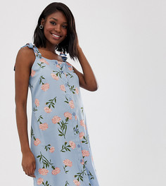 Летнее платье с цветочным принтом и оборками New Look Maternity - Синий