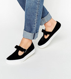 Бархатные кроссовки с бантом ASOS DEBBIE - Черный