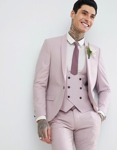 Светло-розовый облегающий пиджак Noose & Monkey Wedding - Розовый