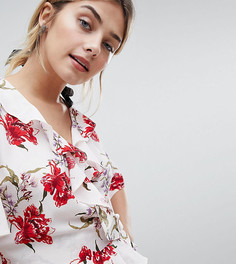 Блузка с рукавами ангел и цветочным принтом Miss Selfridge - Мульти