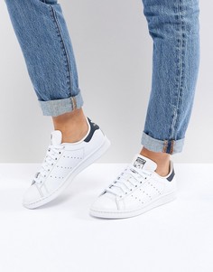 Бело-синие кроссовки Adidas Originals Stan Smith - Белый