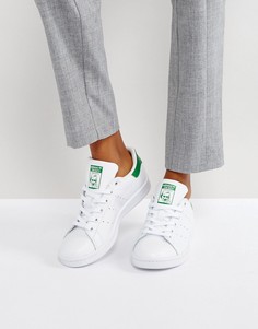 Бело-зеленые кроссовки Adidas Originals Stan Smith - Белый