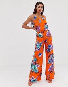 Широкие брюки с цветочным принтом Morgan - Оранжевый