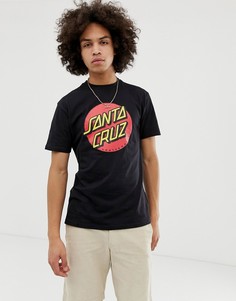Черная футболка с принтом Santa Cruz - Черный