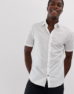 Белая узкая рубашка с короткими рукавами Esprit - Белый