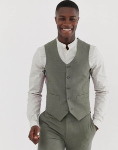 Приталенный жилет цвета хаки ASOS DESIGN - Зеленый
