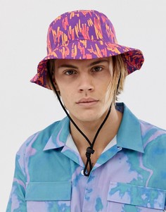 Панама в стиле сафари с абстрактным принтом ASOS DESIGN - Фиолетовый
