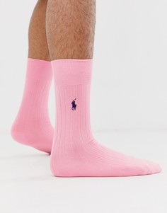 Розовые носки из египетского хлопка с логотипом Polo Ralph Lauren - Розовый