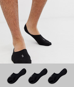 3 пары черных невидимых носков с логотипом Polo Ralph Lauren - Черный