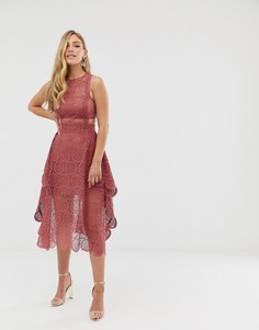 Ажурное платье миди ASOS DESIGN - Мульти