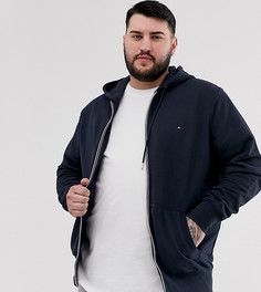 Темно-синий худи на молнии с логотипом на груди Tommy Hilfiger Big & Tall - Темно-синий