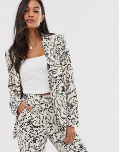 Пиджак с кружевным принтом Ichi - Белый