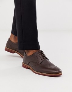 Коричневые кожаные броги ASOS DESIGN - Коричневый