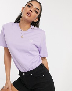 Лиловая футболка с миниатюрным логотипом adidas Originals Essential - Фиолетовый