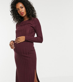 Трикотажное платье в рубчик ASOS DESIGN Maternity Nursing - Красный