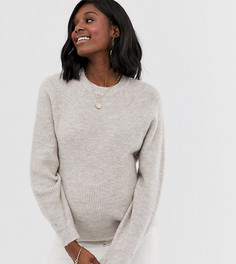 Пушистый джемпер с пышными рукавами ASOS DESIGN Maternity - Бежевый
