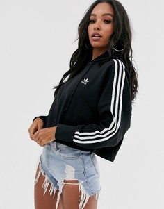 Черный короткий худи adidas Originals adicolor - Черный