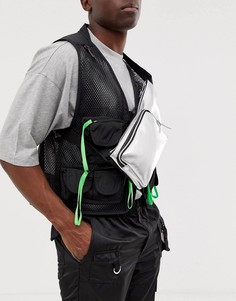 Серебристая сумка через плечо с эффектом металлик ASOS DESIGN - Серебряный