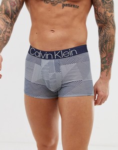 Темно-синие боксеры-брифы с геометрическим принтом Calvin Klein Evolution - Темно-синий